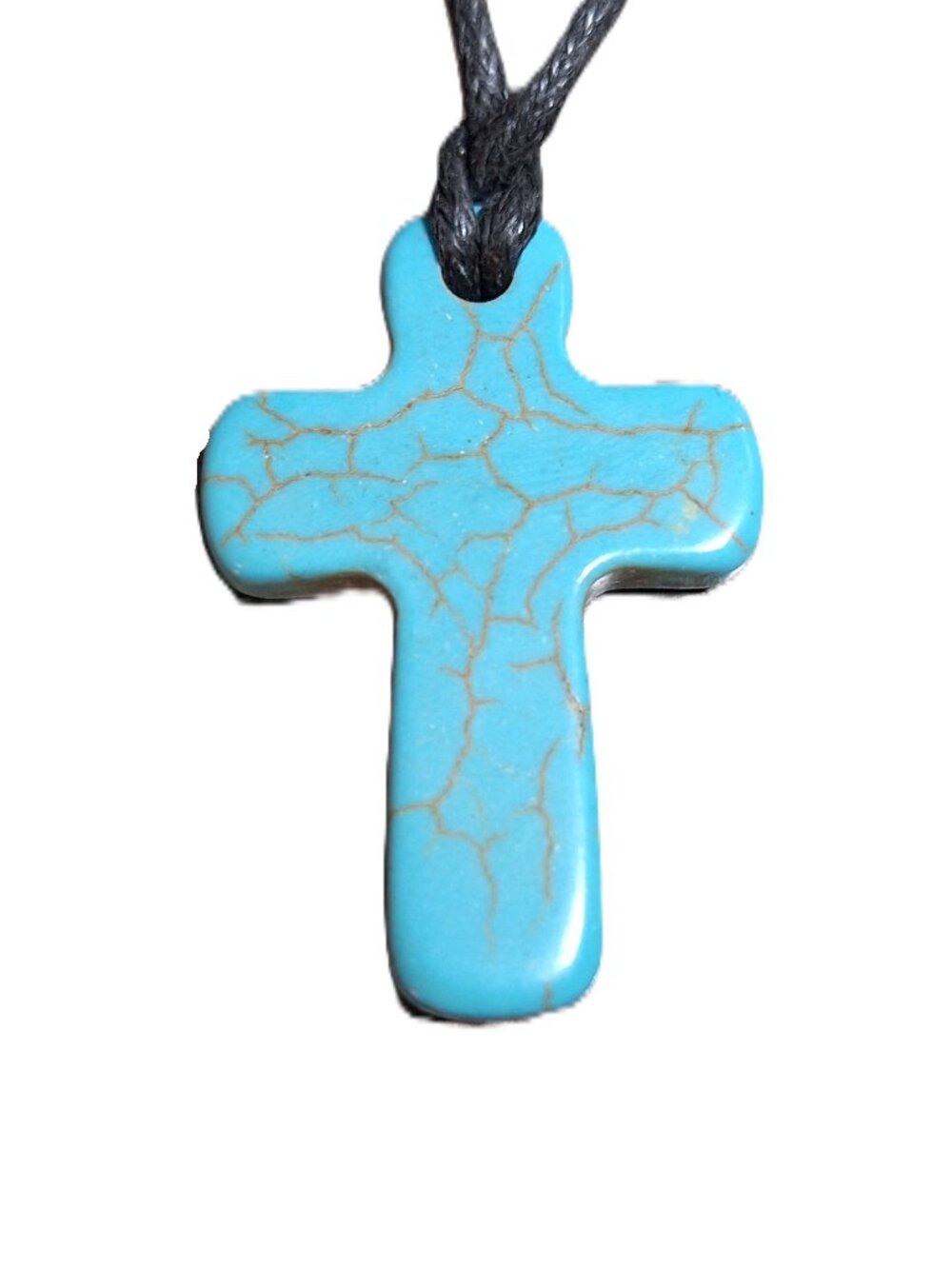 turquoise cross cord necklace